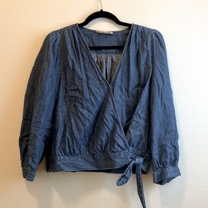 Madewell side-tie denim blouse